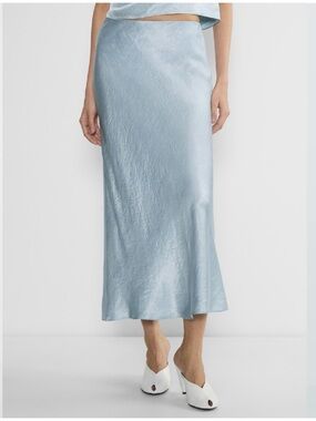 Aritzia Babaton Light Blue Satin Maxi Skirt